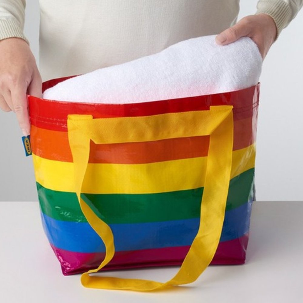 IKEA STORSTOMMA Rainbow Pride Multicolor Bag Small